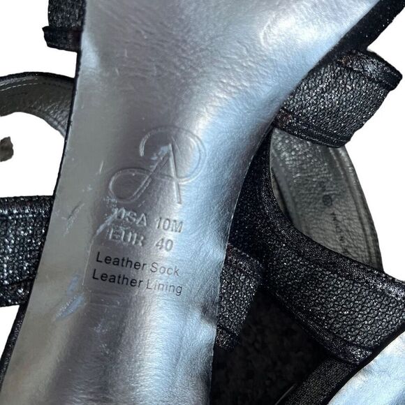 Adrianna Papell 10 silver slate sparkle formal strappy heels platform evening - Picture 7 of 13